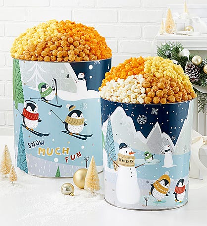 Frosty Fun Popcorn Tins